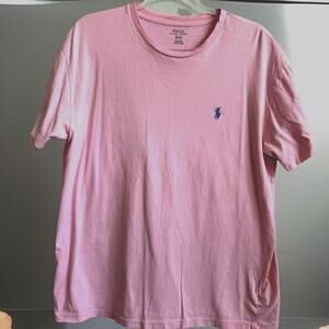 Polo Ralph Lauren Men T-Shirt M Pink Slim Fit Pony Crew Neck Tee Shirt Preppy